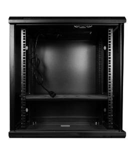 ULTRA-NET 12U 600*450MM WALL CABINET WITH 1XFAN 1XSHELF AND GLASS DOOR